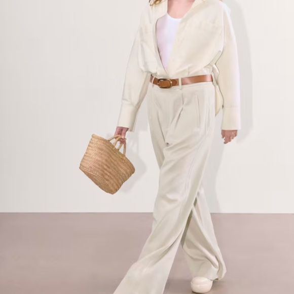 Everlane Pants - EVERLANE The Draper Pleated Pant Sandstone